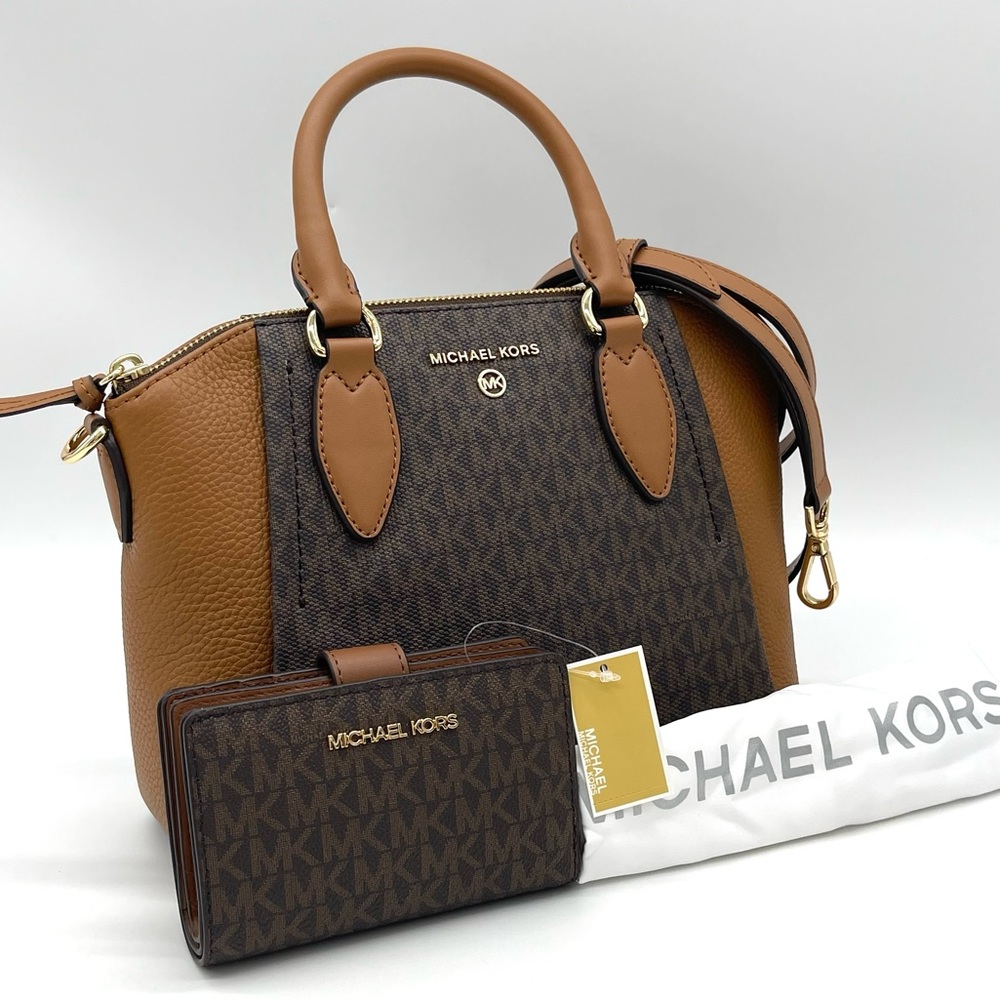 Michael Kors Medium Sienna Messenger Satchel Crossbody Bag & Bifold Wall…